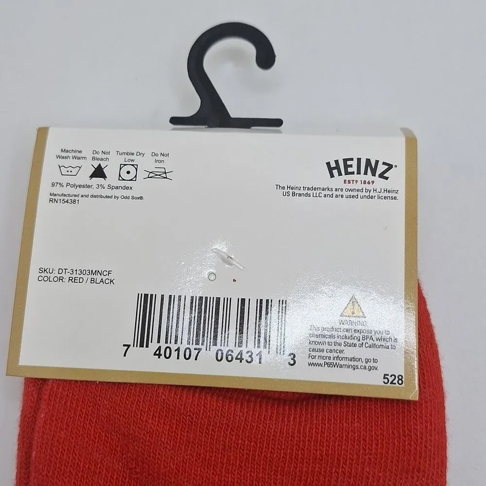 Heinz ketchup socks crew style 1 pair